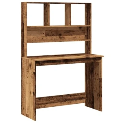 Abbildung von vidaXL Schreibtisch mit Regal Altholz Optik 102x45x148cm Holzwerkstoff