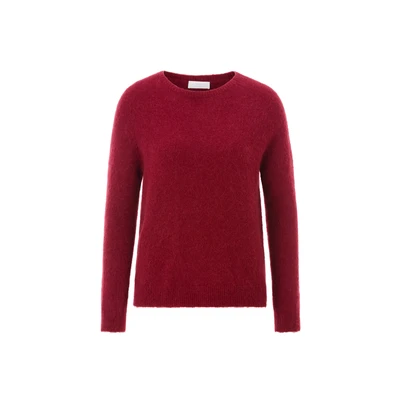 Abbildung von Rich &amp; Royal MIT Crewneck Strickpullover, Damen, Größe: 38xM, Ruby red