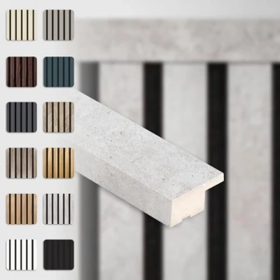 Abbildung von Hexim Wanddekoobjekt APAH10 (Abschlussleiste 137,5x2,7cm passend für unsere Akustikpaneele flexible Lamellenwand Holz MDF Wandpanelee Lamellenverkleidung Wandverkleidung (1 Abschlussleiste Chicago Concrete APAH10)