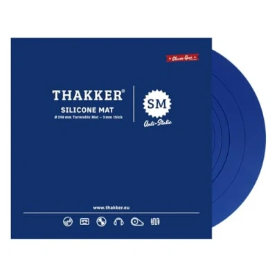 Abbildung von THAKKER Silicone Mat Blue Plattentellerauflage aus antistatischem Silikon Blau 3 mm stark 298 Durchmesser für 12&#039; Plattenteller