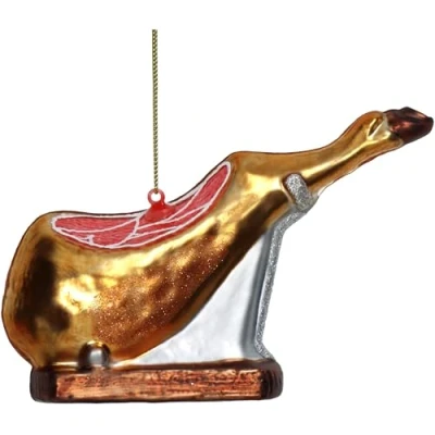 Abbildung von Ornament Schinken Glas Gold 15.2cm HD Collection