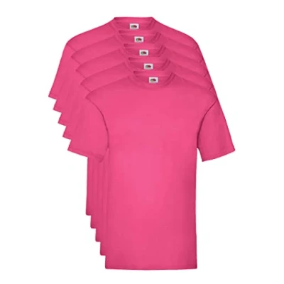 Abbildung von Fruit of the Loom Herren Valueweight 5 Pack T Shirt, Pink (Fuchsia 52), Small (5er Pack)
