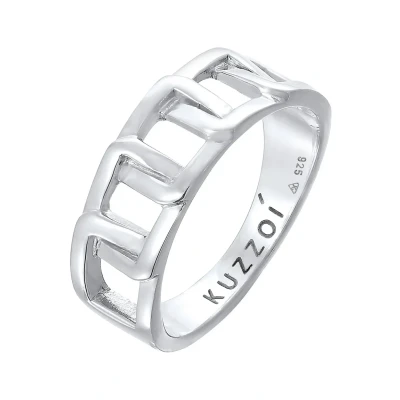 Abbildung von Kuzzoi Chunky Chain Ring, Herren, Größe: 62, Silber