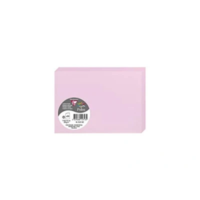Abbildung von Clairefontaine 12313C Packung mit 25 Doppelkarten Pollen, 210g, in Format C6, 110 x 155mm, bonbonrosa