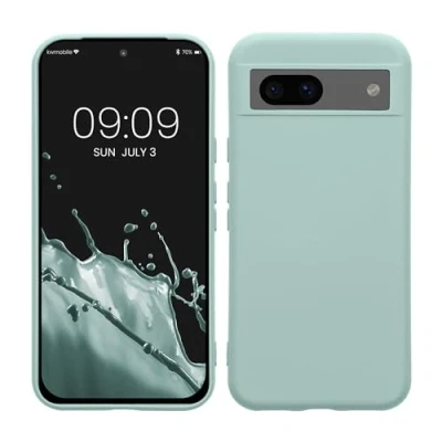 Abbildung von kwmobile Hülle kompatibel mit Google Pixel 8a gummierte TPU Silikon Handyhülle Schutzhülle für kabelloses Laden Case in Cool Mint