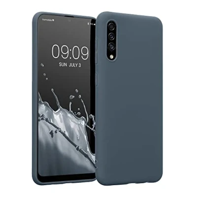 Abbildung von kwmobile Hülle kompatibel mit Samsung Galaxy A30s weiches TPU Silikon Case Cover geeignet für kabelloses Laden Dunkler Schiefer