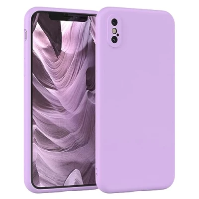 Abbildung von EAZY Case Silikonhülle für iPhone XS Max Hülle Silikon Lila weich stoßfeste Handyhülle Schutzhülle mit Kameraschutz Dünn Premium Schutz Cover TPU Phone Bumper in Violett