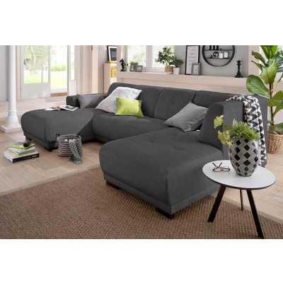 Abbildung von Home affaire Wohnlandschaft &quot;Langeland U Form&quot;, incl. 2 Zierkissen, Recamiere wahlweise links oder rechts