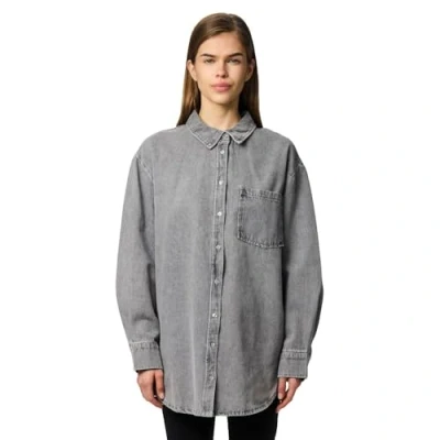 Abbildung von Pieces Pcmaisie Hemdbluse, Damen, Größe: XS, Grey denim