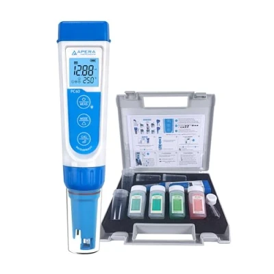 Abbildung von Apera Instruments PC60 Premium 5 in 1 Multiparameter Messgerät (pH Wert, Leitfähigkeit/EC, TDS, Salzgehalt, Temperatur, pH 0,01/1 % Genauigkeit, austauschbare Elektrode, wasserfest)