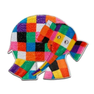 Abbildung von Mono Quick Aufnäher Bügelbild, Aufbügler, Applikationen, Patches, Flicken, zum aufbügeln, Polyester, Elmer seitlich Größe: 6 x 7,3 cm