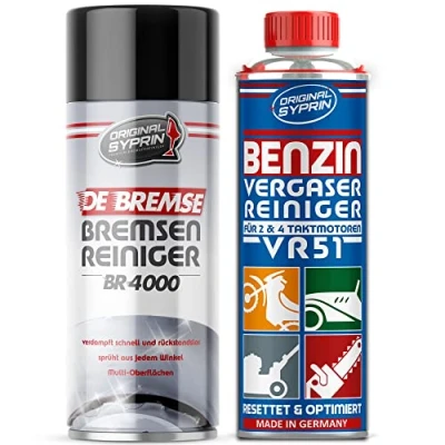 Abbildung von SYPRIN Original Vergaserreiniger VR51 für 2 Takt Benzin Motoren + Bremse Reiniger geeignet Auto und Motorrad I Additiv zur Vergaser Reinigung (250+500ml)
