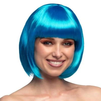 Abbildung von Boland Kostüm Perücke Pagenschnitt türkis für Fasching, Accessoire glamouröse Outfits