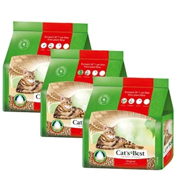 Abbildung von Cat&#039;s Best Original, Pflanzenfaser Streu 3 x 10 Liter Katzenstreu, Toilettenstreu