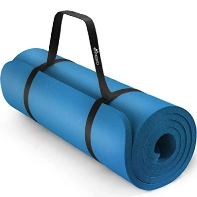 Abbildung von TRESKO Yogamatte Phthalatfrei Gymnastikmatte rutschfest, extra dicke Pilatesmatte Fitnessmatte mit Tragegurt, 185 x 60 1,5 cm Blau