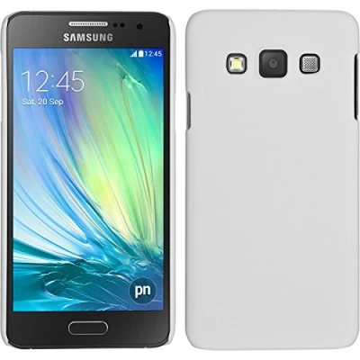 Abbildung von PhoneNatic case kompatibel mit Samsung Galaxy A3 (A300) Hülle weiß gummiert Hard + 2 Schutzfolien
