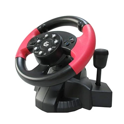Abbildung von Gembird STR MV 02 Multi Interface 4 in 1 Rennlenkrad und Pedale mit Vibration schwarz/rot