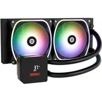 Abbildung von ENERMAX AQUAFUSION II 240mm ARGB AIO CPU WasserkühlungDual ChamberTDP 350W+Intel LGA 1851/1700/115x/2066AMD AM5/AM4 Digital Anzeige 2x SquA RGB ADV 120 PWM Lüfter ELC AQFS240 SQA