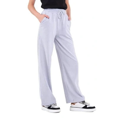 Abbildung von COMEOR Jogginghose Damen Sporthose Lang Baumwolle Traininghose Lockere Sweatpants mit elastischem Bund und geradem Bein (Hellgrau 2XL)