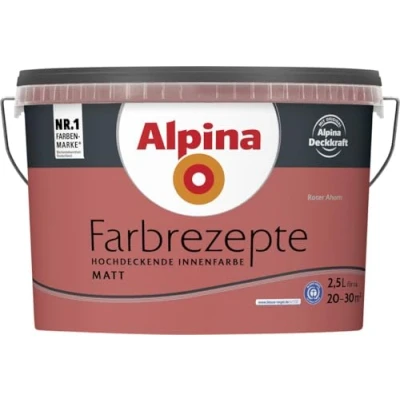 Abbildung von Alpina Wand und Deckenfarbe Farbrezepte 2,5 Liter Roter Ahorn Matt