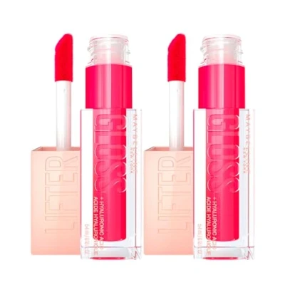Abbildung von Maybelline New York Lifter Gloss Candy Drop Lipgloss mit Hyaluronsäure, feuchtigkeitsspendend, Farbe 24 Bubblegum Applikator XL 2 Kosmetika
