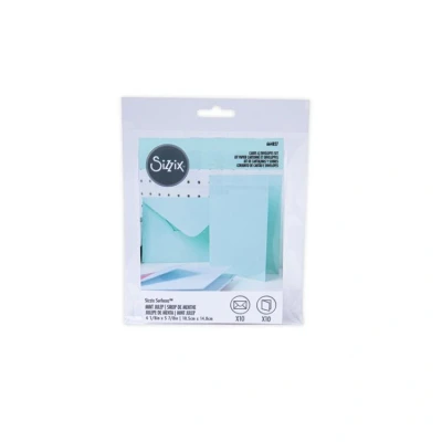 Abbildung von Sizzix Surfacez Karte &amp; Umschlag Pack, A6, Mint, 10PK, 664827, Papier, Julep mit Minze, Einheitsgröße