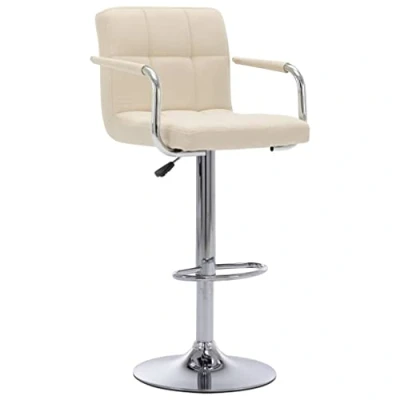 Abbildung von vidaXL Barstuhl Höhenverstellbar Barhocker Tresenhocker Tresenstuhl Küchenhocker Drehhocker Loungesessel Thekenhocker Hocker Creme Stoff