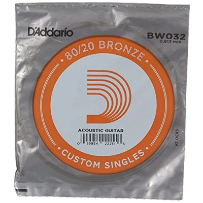 Abbildung von D&#039;Addario BW032 Bronze Einzelsaite für Gitarre 0.081 cm (.032 Zoll)