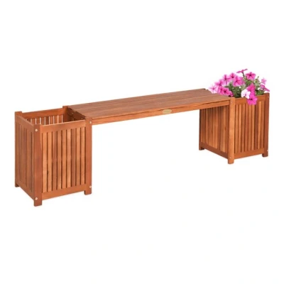 Abbildung von Spetebo Sitzbank mit integriertem Blumenkasten 150 x 40 (Anzahl, 1 St., Stück), gefertigt aus 100% FSC Holz