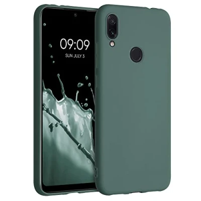 Abbildung von kwmobile Hülle kompatibel mit Xiaomi Redmi Note 7 / Pro weiches TPU Silikon Case Cover geeignet für kabelloses Laden Blaugrün