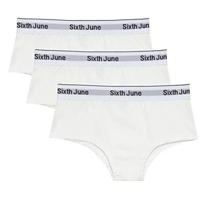 Abbildung von Sixth June Damen Shorty 3 Stück Unterwäsche, weiß, 38