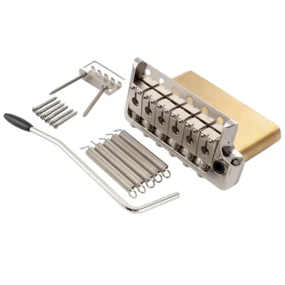 Abbildung von Musiclily Ultra 52,5mm Messing 6 Punkt PRS Style Tremolo Steg Messerschneide für Strat E Gitarre, Nickel