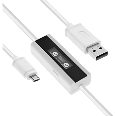 Abbildung von InLine 66761 USB Smart Control, Multimeter, Ladeüberwachung, A auf Micro B Kabel mit Display, 1m schwarz