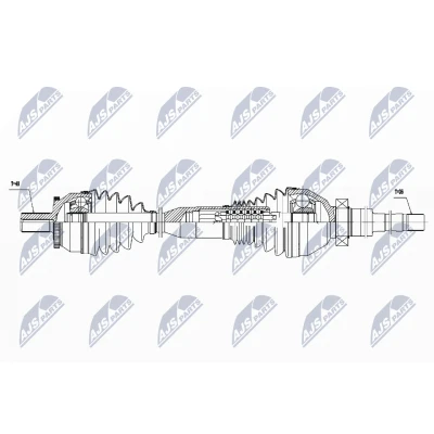 Abbildung von NTY NPW VV 060 Antriebswelle Vorderachse, Vorderachse rechts VOLVO: XC90 I