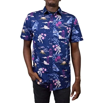 Abbildung von Star Wars Herren Hemd mit Button Down Kragen, Navy Samurai Trooper, XX Large