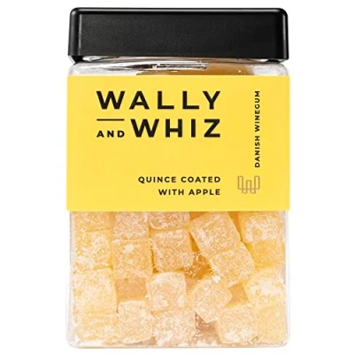 Abbildung von Wally and Whiz Dänische Gourmet Weingummis Quittenfrucht und Apfel Süßigkeiten Fruchtgummis Tolles Geschenk Vegane Glutenfrei Allergenfrei Natürliche Aromen Farben 240g