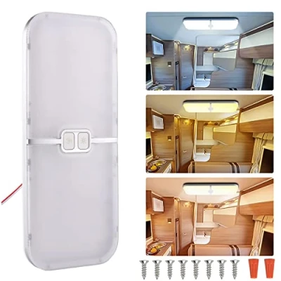 Abbildung von Intckwan 12 Volt Led Lampen Wohnmobil, 204LEDs, 15W, Dimmbar Dach Wohnmobilbeleuchtung mit Speicherschalter, Weiß Gelbes und Warmes Licht, Universal für Auto LKW Wohnwagen Wohnmobil Camping Boot