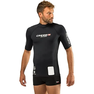 Abbildung von CRESSI Dive Center Man Rash Guard Short/SL Protective Kurzarm Schwarz für SUP und Wassersport,XXL/6 (56), Herren