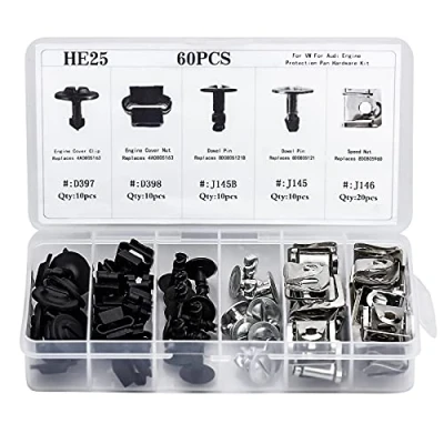 Abbildung von 60 Stk Auto Befestigung Clips Unterbodenabdeckung Schrauben Unterboden Unterfahrschutz Schraube Befestigungsclip Trim Motorschutz Clip 5 Arten