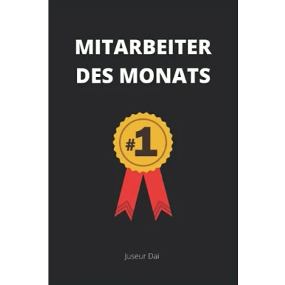 Abbildung von Mitarbeiter des Monats: Ein kariertes Notizbuch im A5 Format für das Büro, die Schule und als lustiges Geschenk Kollegen Freude