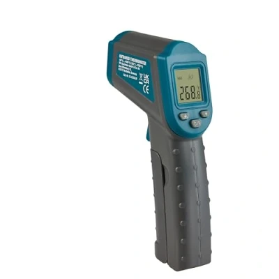 Abbildung von TFA Dostmann Ray Infrarot Thermometer, 31.1136.20, zum Oberflächentemperatur messen, berührungslos, gemäß HACCP, für Handwerk, Hobby und Haushalt, türkis, L 39 x B 110 H 144 mm