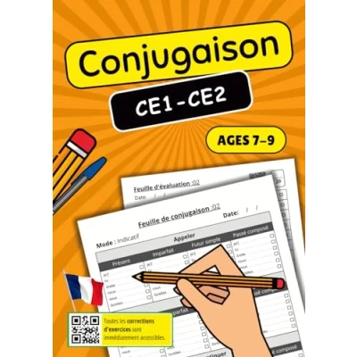 Abbildung von Conjugaison CE1 CE2: Cahier d&#039;Exercices Complet pour Maîtriser les Verbes Français Entraînement Adapté aux Niveaux et CE2