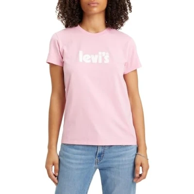 Abbildung von Levi&#039;s THE Perfect TEE Tshirt print, Damen, Größe: XXS, Poster logo prism pink