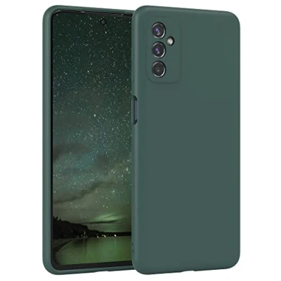 Abbildung von EAZY Case Silikonhülle für Samsung Galaxy M52 5G Hülle Silikon Grün weich stoßfeste Handyhülle Schutzhülle mit Kameraschutz Dünn Premium Schutz Cover TPU Phone Bumper in Piniengrün