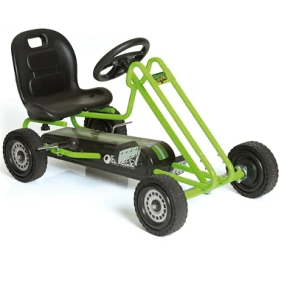 Abbildung von hauck Go Kart Lightning für Kinder ab 4 Jahren bis 50 kg Köpergröße 90 110 cm, Tretauto mit Handbremse, verstellbarem Sitz, Vor und Rückwärtsgang, Pedalantrieb (Green)
