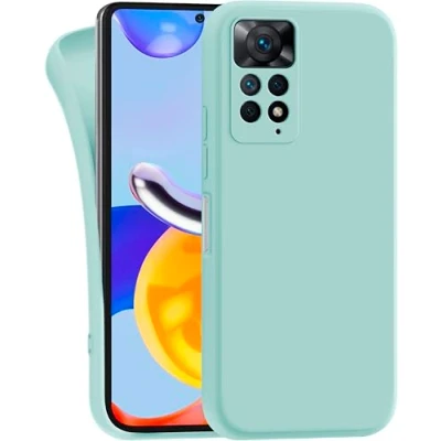 Abbildung von MyGadget Hülle für Xiaomi Redmi Note 11 Pro 5G robuste Silikon Schutzhülle TPU Case Slim Silikonhülle Back Cover Kratzfest Handyhülle Matt Mint