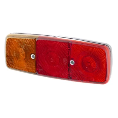 Abbildung von HELLA 2SE 001 699 071 Rückleuchte links P21W, R10W schwarz 12, 24 ohne Glühlampen mit Dichtung, Lampenträger MERCEDES BENZ: UNIMOG, NG