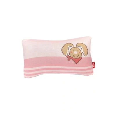 Abbildung von sigikid Strickkissen Häschen DubbiDuu, Kuschelkissen zum Spielen und als Deko im Kinderzimmer Bezug aus 100% Baumwolle mit Reißverschluss, für Babys Kinder, Art. Nr. 39596, rosa, 35x20x10 cm