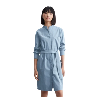 Abbildung von Marc O&#039;Polo Denim Regular Blusenkleid, Damen, Größe: Large, Petrol blue