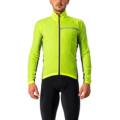 Abbildung von CASTELLI Men&#039;s Squadra Stretch JKT Jacket, Gelbes Fluo/Dunkelgrau, S